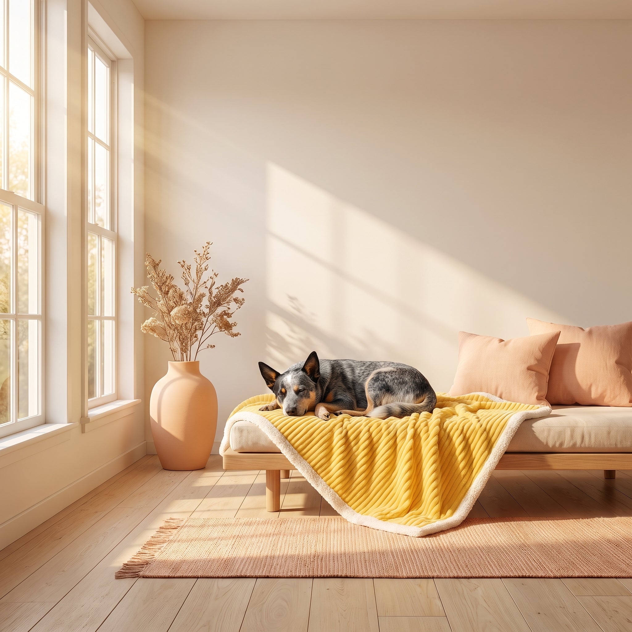 Dog sleeping calmly on the Zovira Blanket